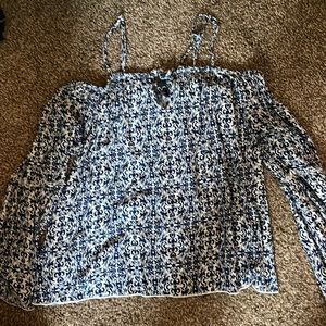 Navy Blue off the shoulder crop top